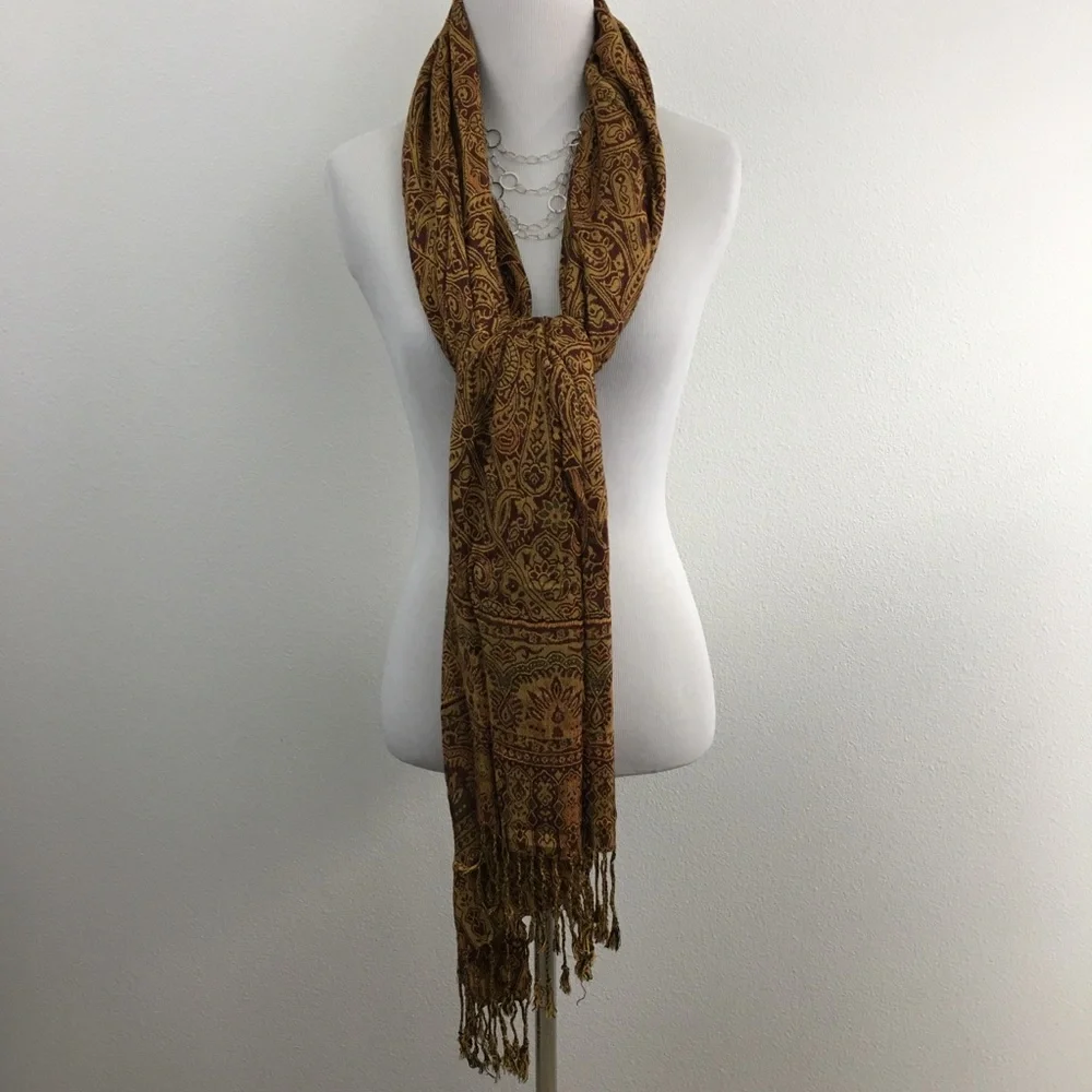 Multi Color Browns & Yellows Shawl / Scarf